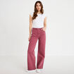 Jean wide leg taille haute vieux rose femme