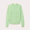 T-shirt dentelle manches longues vert pastel femme