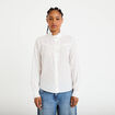 Chemise col montant manches longues ecru femme