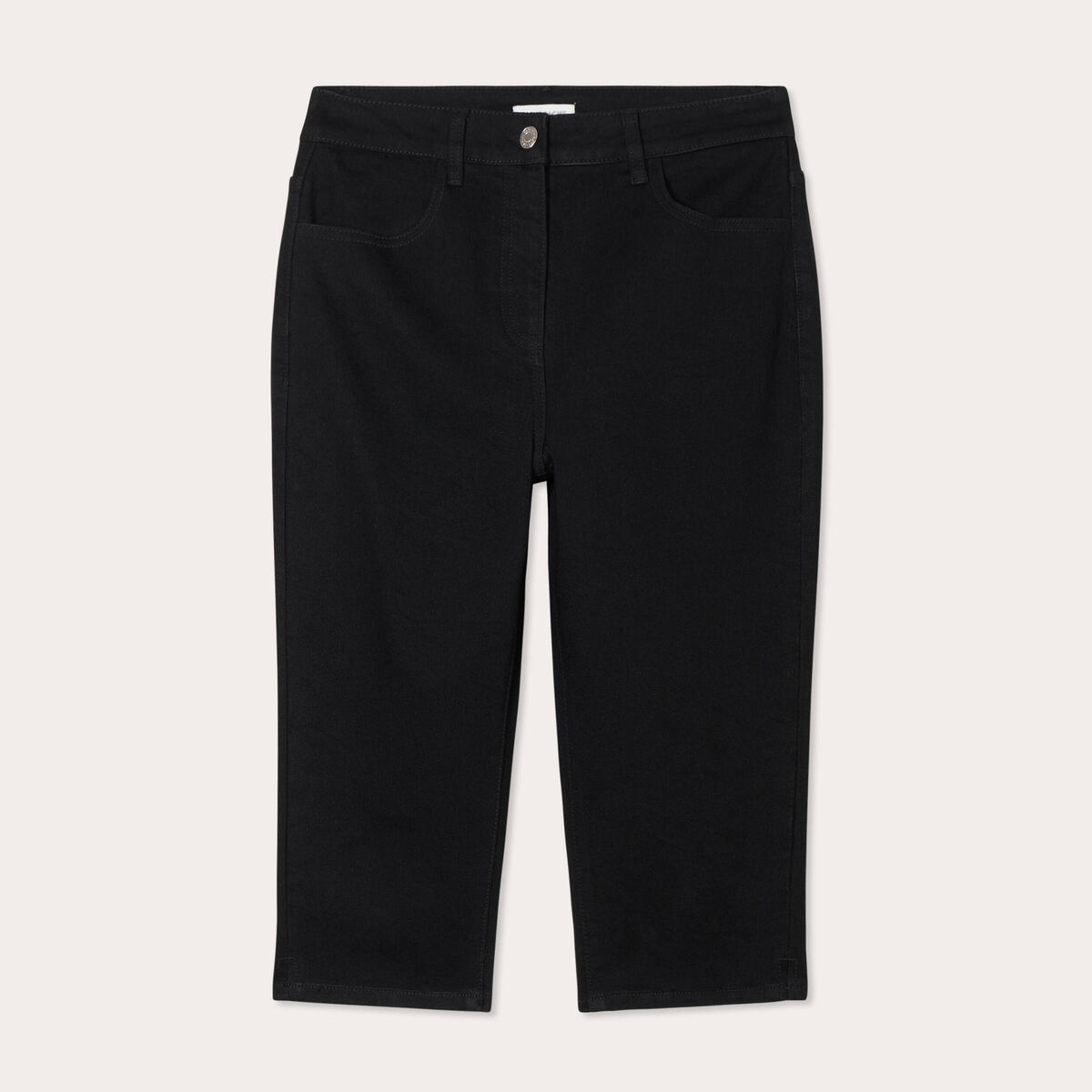 Pantacourt capri denim noir femme