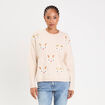 Pull manches longues beige femme
