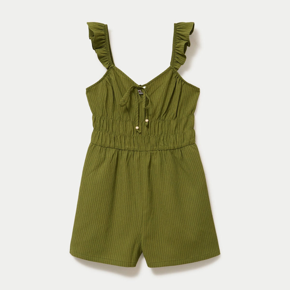 Combishort coupe flare vert kaki femme