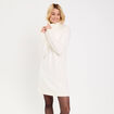 Robe pull col roul&eacute; ecru femme