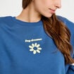 Sweat oversize col rond manches longues bleu fonc&eacute; femme