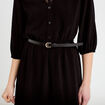 Robe longue &eacute;vas&eacute;e col v dentelle noir femme