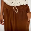Pantalon bouffant taille standard marron femme