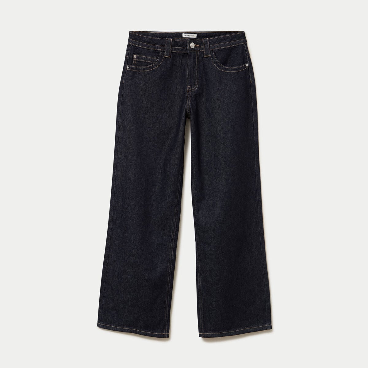 Jeans droit taille basse denim brut clean femme