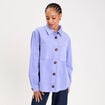 Surchemise oversize col chemise en coton mauve femme