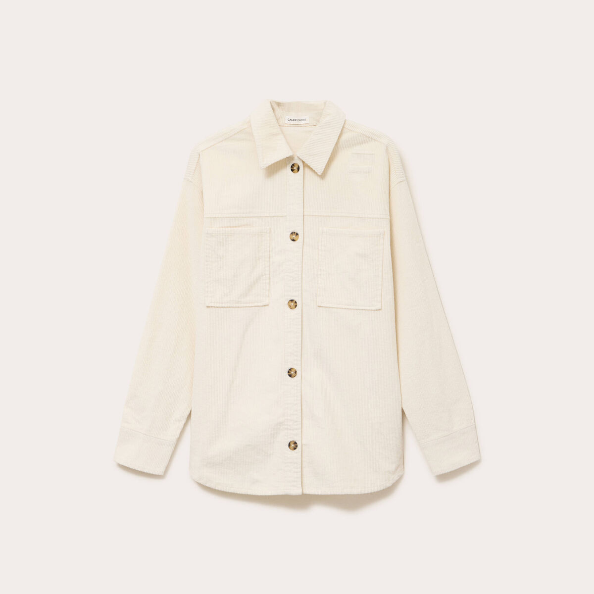 Chemise oversize en velours ivoire femme