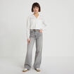 Blouse maille relief&eacute;e blanc femme