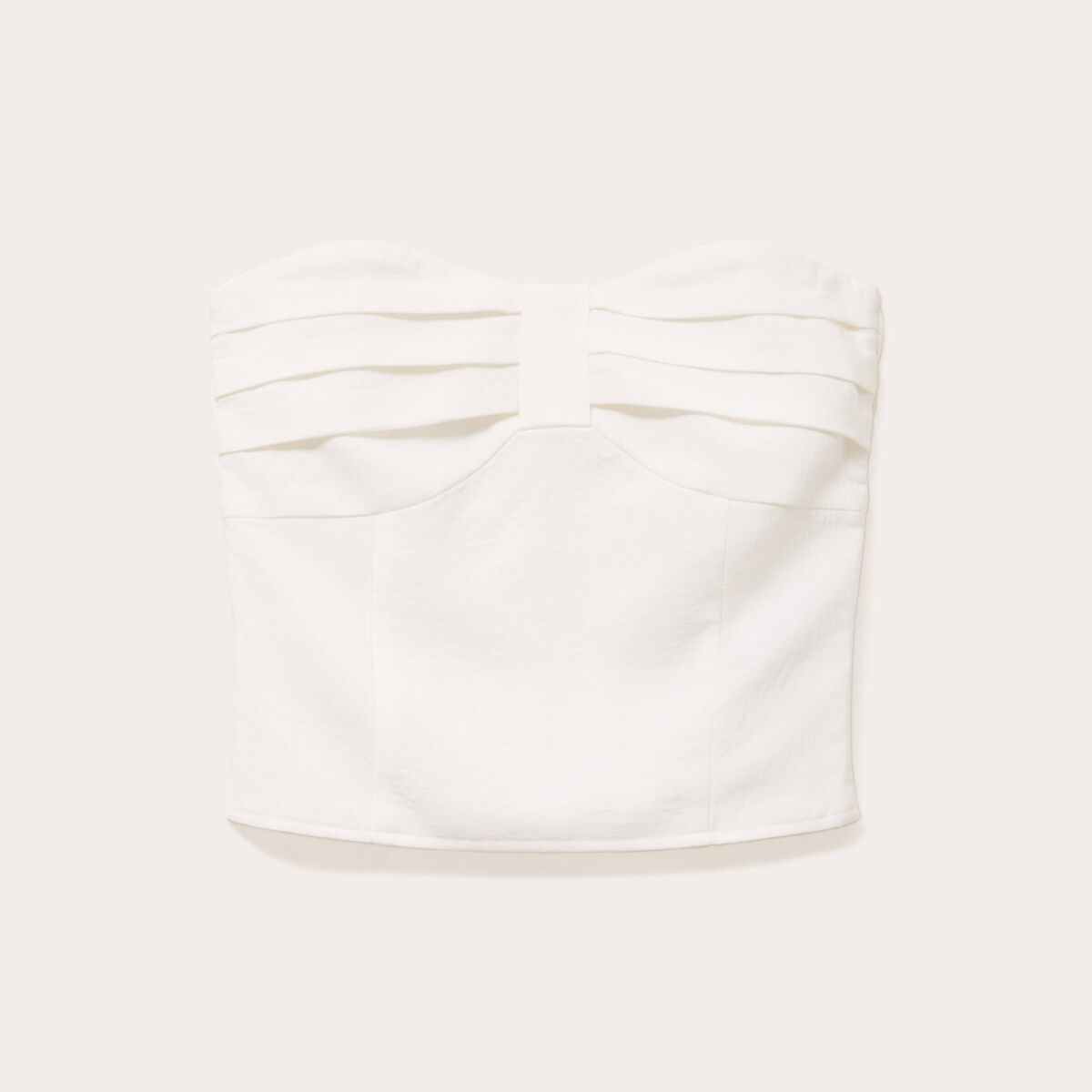 Bustier cintr&eacute; sans manches ecru femme