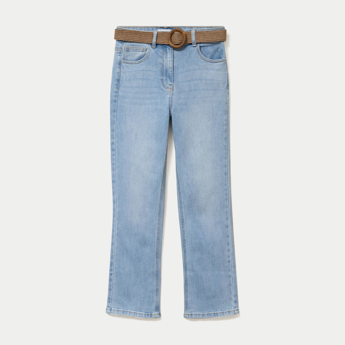 Jean bootcut cropped taille haute denim triple stone femme