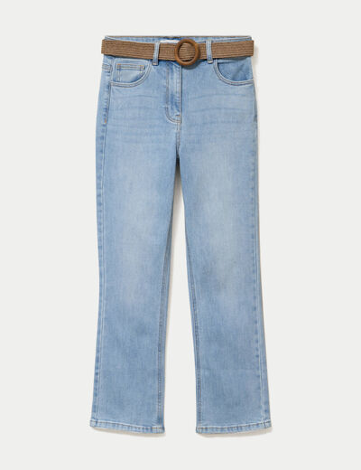 Jean bootcut cropped taille haute denim triple stone femme