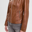 Veste droite zipp&eacute;e beige femme
