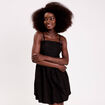 Robe effet boule &agrave; bretelles amobiles noir femme