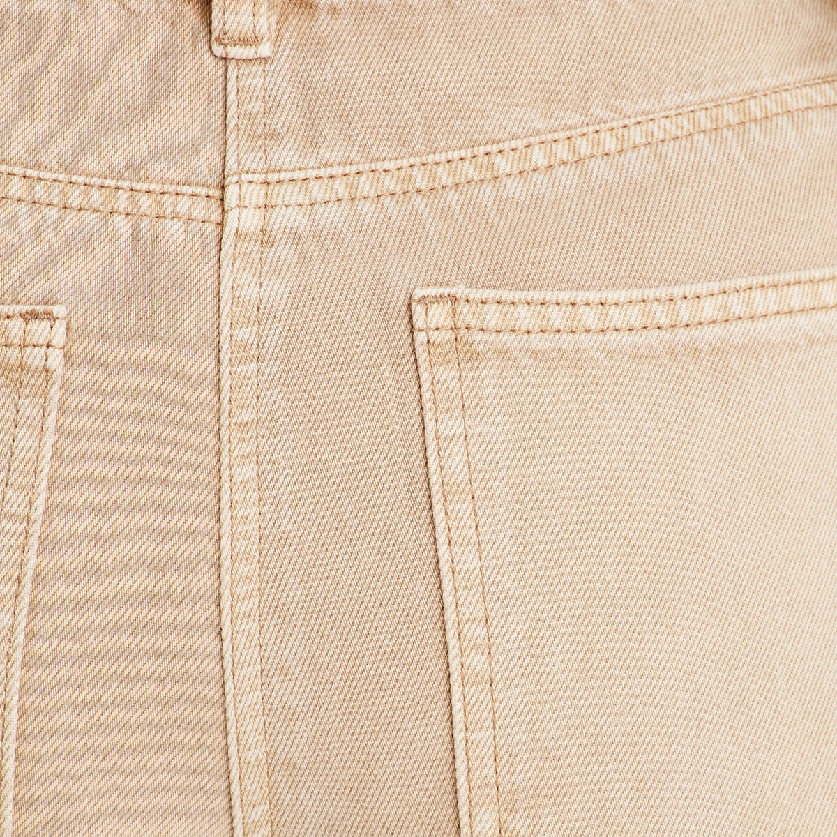 Jean droit taille haute sable femme
