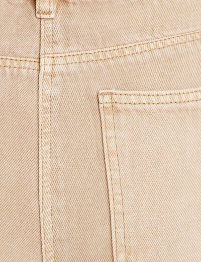 Jean droit taille haute sable femme