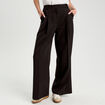 Pantalon large &agrave; pinces noir femme