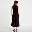 Robe droite 3/4 sans manches col v noir femme