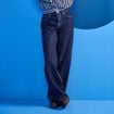 Jean wide leg taille basse denim brut femme