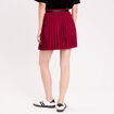Jupe &eacute;vas&eacute;e pliss&eacute;e ceintur&eacute;e rouge fonc&eacute; femme