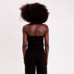 Bustier cropped fleurs en relief noir femme