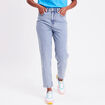Jeans mom taille haute denim bleach femme