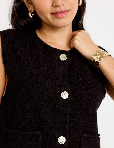 Gilet sans manches noir femme