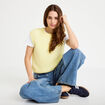 Pull sans manches jaune clair femme