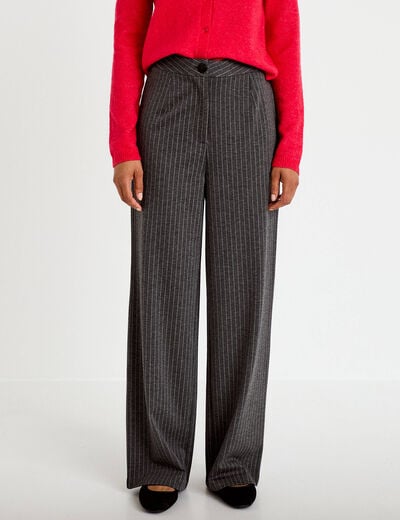 Pantalon bootcut taille haute gris fonc&eacute; femme