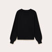 Pull col v manches longues noir femme