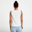 Blouse d&eacute;collet&eacute; sans manches brod&eacute;e noir femme