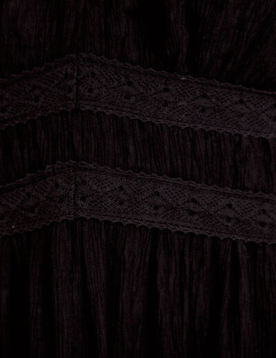 Robe longue &eacute;vas&eacute;e col v sans manches noir femme