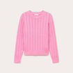 Pull torsad&eacute; rose femme
