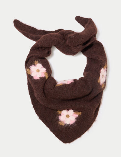 &Eacute;charpe fluide marron fonc&eacute; femme