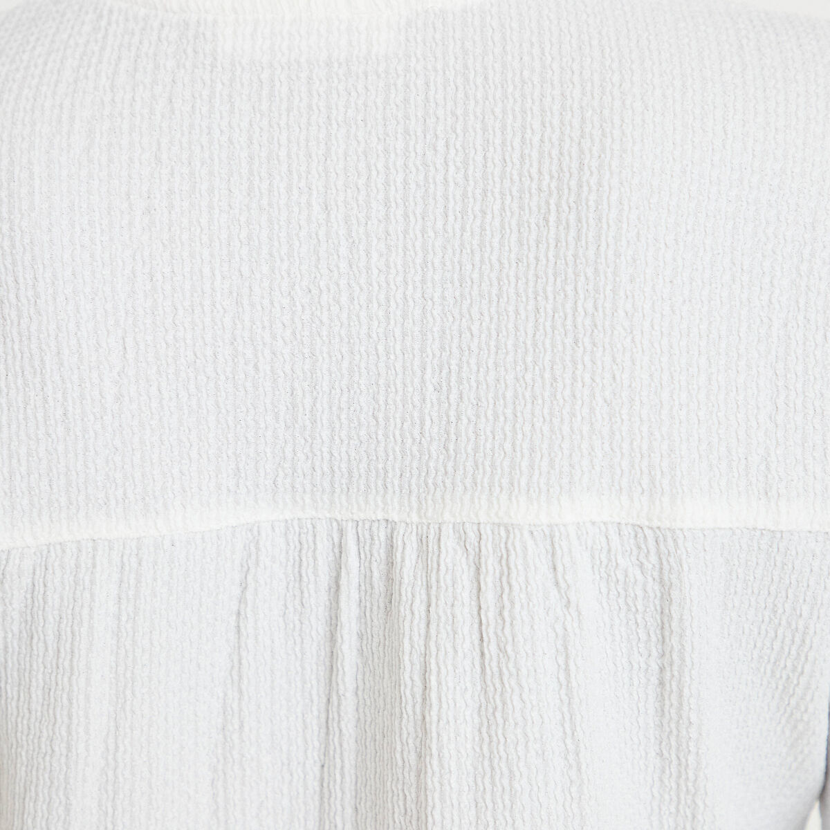 Blouse droite col montant dentelle ecru femme