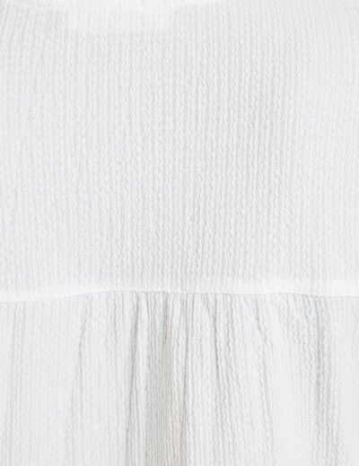 Blouse droite col montant dentelle ecru femme