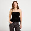 Top dentelle velours bretelles amovibles noir femme