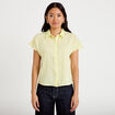 Chemise ample pliss&eacute;e manches courtes jaune femme
