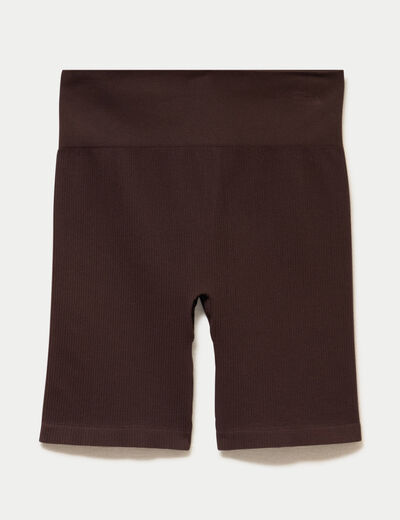 Short cycliste sans couture marron fonc&eacute; femme
