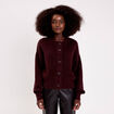 Gilet boutonn&eacute; rouge fonc&eacute; femme