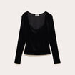 Top ajust&eacute; velours noir femme