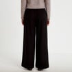 Pantalon large taille haute noir femme