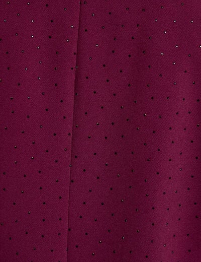 Blazer oversize brillant manches longues prune femme