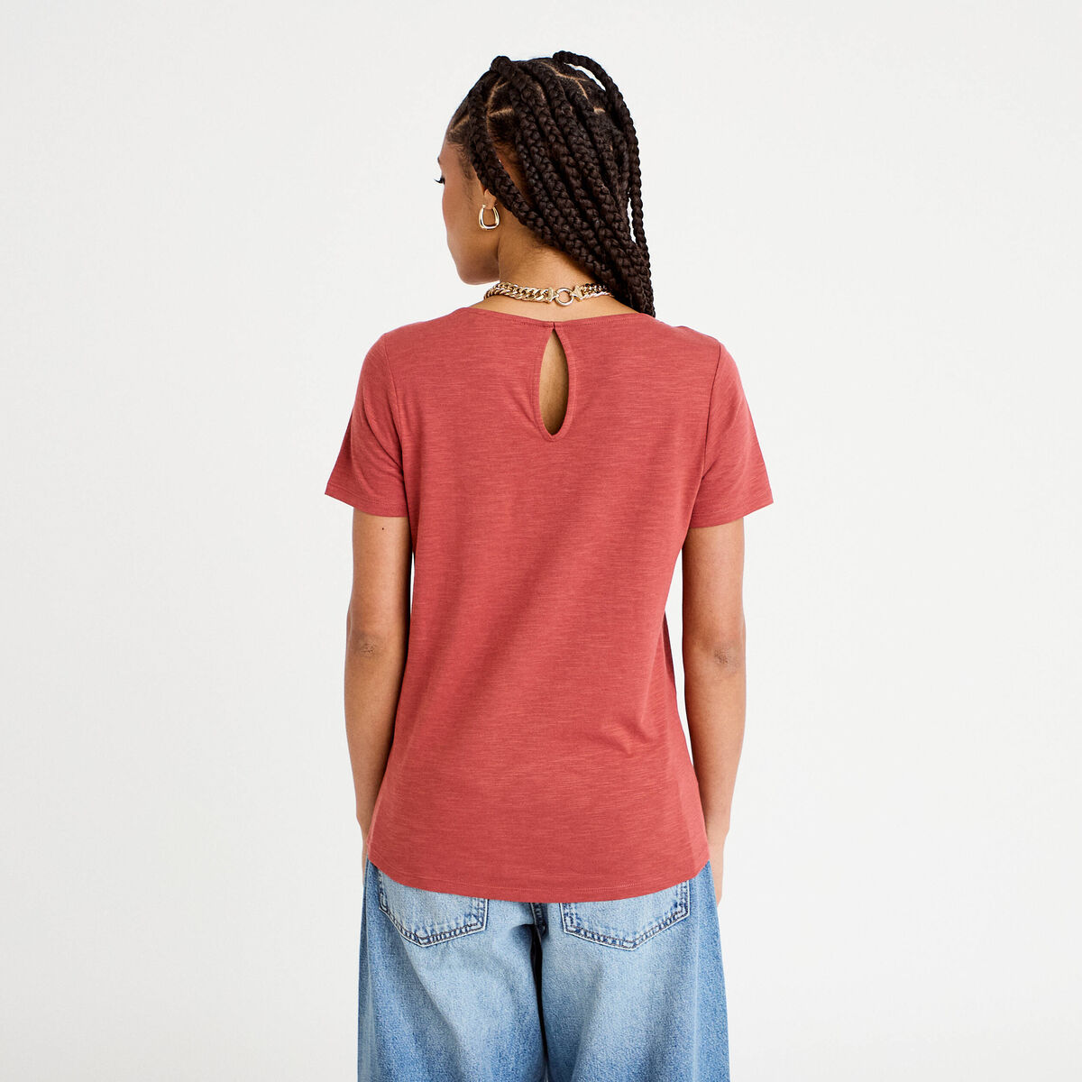 T-shirt manches courtes vieux rose femme