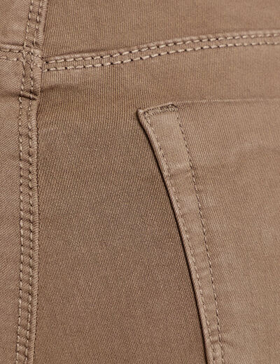Jeans slim 5 poches taupe femme