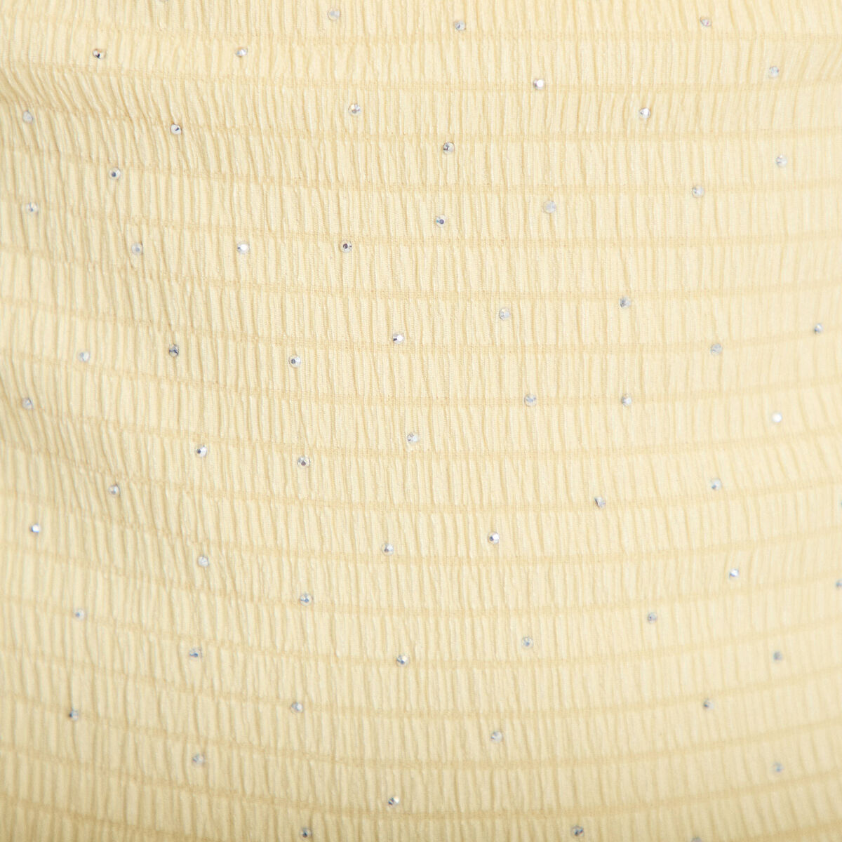 Top ajust&eacute; sans manches col b&eacute;nitier jaune pastel femme