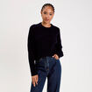 Pull avec torsades bleu marine femme