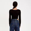 Body thermique col rond manches longues noir femme