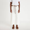 Jean wide leg cropped ceinture amovible denim blanc femme